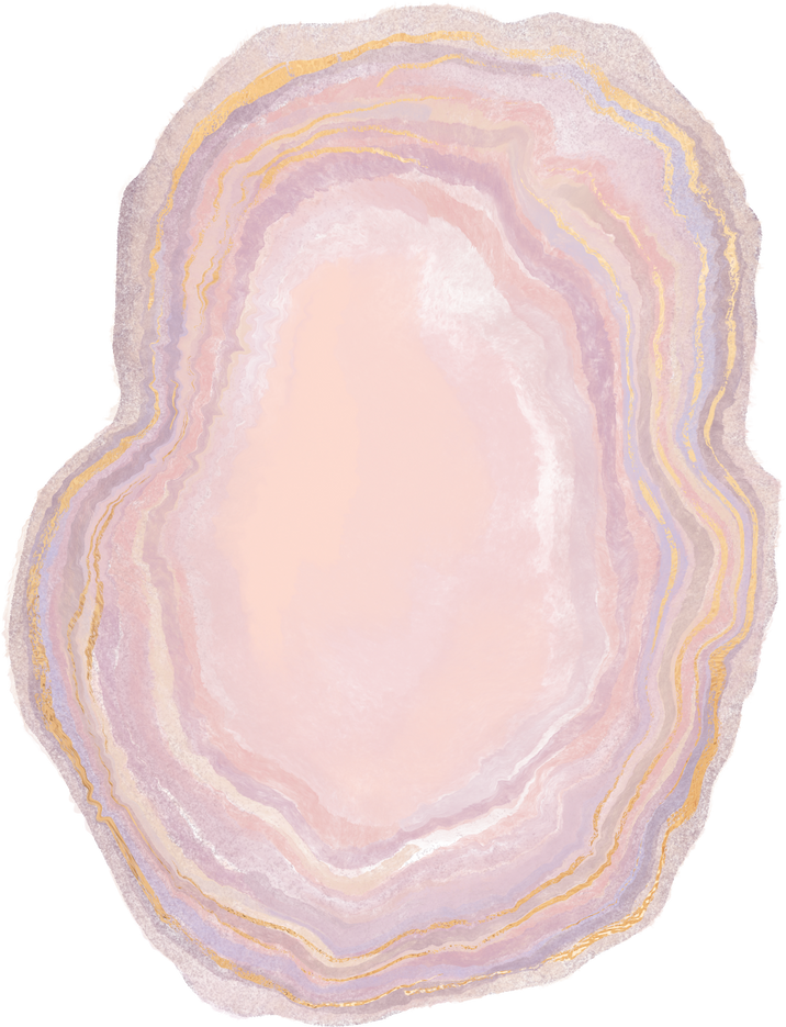 Marbleized Geode Pink Amethyst and Gold Streaks Sliced Geode